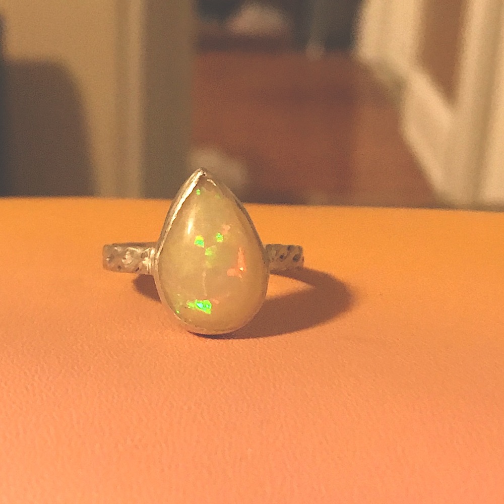 Sterling Silver Natural Opal Ring